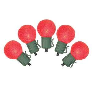  Set of 10 Battery Operated Sugared Red LED G30 Christmas 