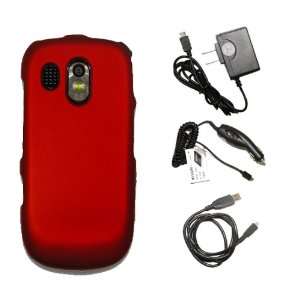 SAMSUNG CALIBER R850 RED FACEPLATE *PLUS* CAR CHARGER *PLUS* HOME/WALL 