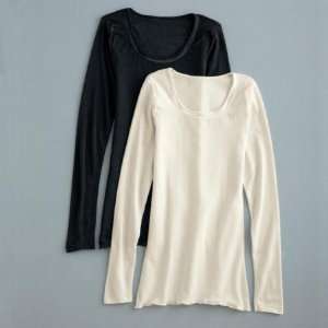 Calida Balance Silk/Wool Long Sleeve Top ( Medium, Black 