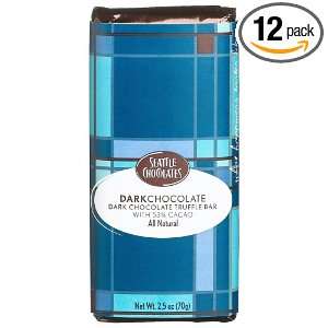 Seattle Chocolates Dark Chocolate Truffle Bar (53% Cacao), 2.5 Ounce 