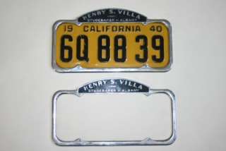 Studebaker Dealer Albany No. Calif License Plate Frames  