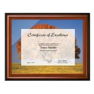  Successories Cherry & Black Wood Certificate Frame Office 