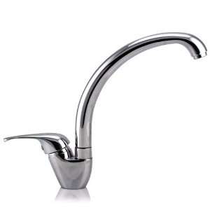 Basic Single Handle Brass Kitchen Sink Faucet with Gooseneck Spout 