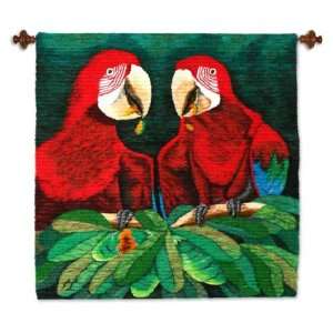  Wool tapestry, Scarlet Macaws