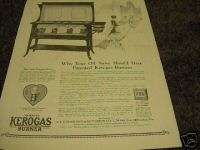 1923 Antique Kitchen Kerogas Burner Oil Stove Ad  