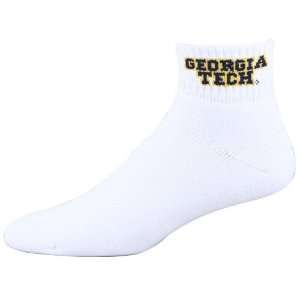   Georgia Tech Yellow Jackets White 10 13 Ankle Socks
