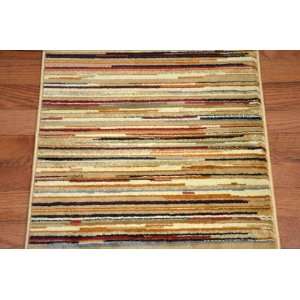  Striation Stripes Beige Carpet Runner Rug 26W   Purchase 