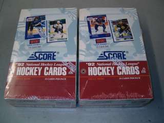 Lot of (2) 1992 93 Score Hockey Unopened Wax Boxes  