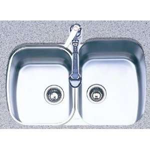 Oliveri 874U Stainless Steel Sink, Double Large/Medium Basin, Large 