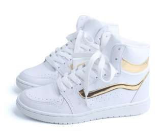 NEW Womens Gold Line Classic High Top White Sneakers Trainers Shoes sz 