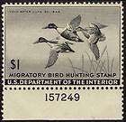 RW12, 1945 $1 Shoveller Ducks, Unused hunting revenue NG  