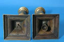 Pair of 18th C. Brass Push Up Candle Holders c. 1790  