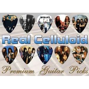  Metallica Premium Guitar Picks Silver X 10 Medium Musical 