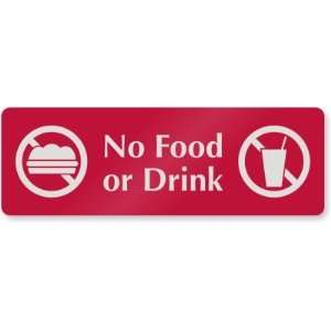  No Food or Drink (with pictogram) DiamondPlate Aluminum 