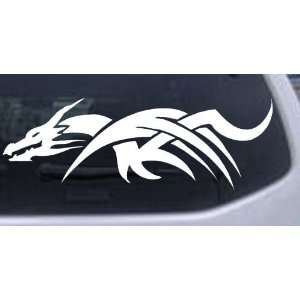 Tribal Dragon Car Window Wall Laptop Decal Sticker    White 40in X 14 