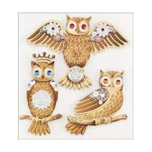   Jolees Steampunk Sticker Owls; 3 Items/Order Arts, Crafts & Sewing