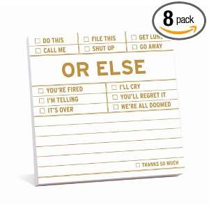   Knock Knock Sticky Notes Or Else (Pack of 8)