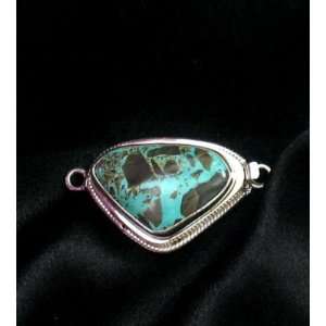  CARICO LAKE TURQUOISE STERLING LARGE FREE FORM CLASP 