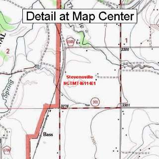   Topographic Quadrangle Map   Stevensville, Montana (Folded/Waterproof