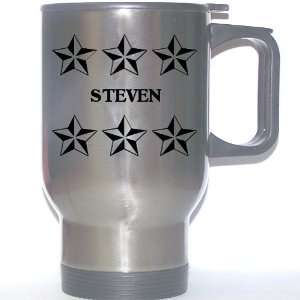  Personal Name Gift   STEVEN Stainless Steel Mug (black 