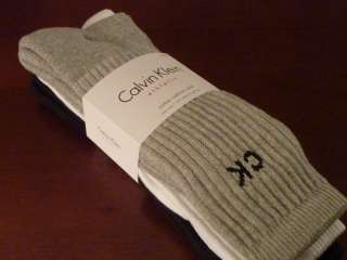 Calvin Klein Men Athletic Socks 3pr Gray White Blk 7 12  