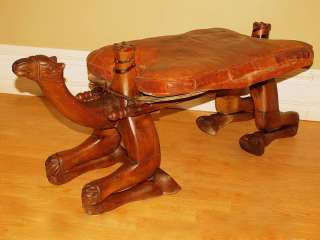 Antique Carved Camel Ottoman Bench Chair Foot Stool Settee Chair NO 