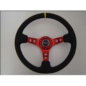  Deep Dish Sport Steering Wheel 350mm 3 Deep Red w/ Center 