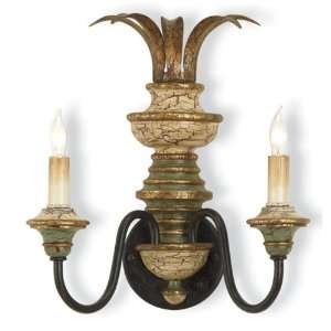  Currey and Company 5642 Naples 2 Light Wall Sconce in Hand 