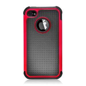  iPhone 4S Armor 3in1 Crytal Red Black Cover Black Silicon Case 4S/4 