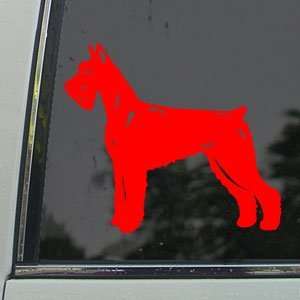  Giant Schnauzer Dog Head Red Decal Truck Window Red 