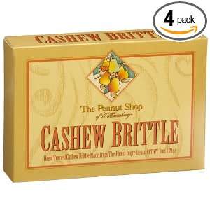 The Peanut Shop of Williamsburg Cashew Brittle, 6 Ounce Boxes (Pack of 