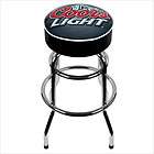 Trademark Global Coors Light Padded Bar Stool with White Trim CL1000 
