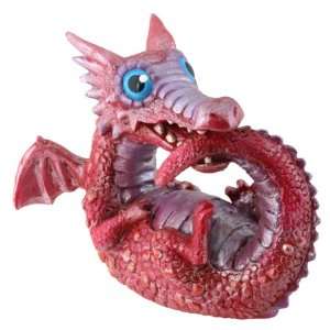  Hungry Red Baby Dragon Figurine   Cold Cast Resin   2.75 