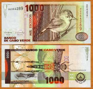 Cape Verde, 1000 (1,000) Escudos, 2002, P 65, UNC  