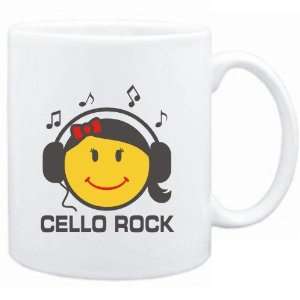  Mug White  Cello Rock   female smiley  Music Sports 