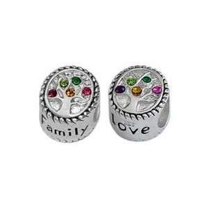  Family Tree Sterling Silver Charm Bead Fits European Bead 