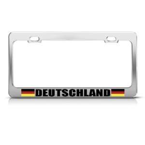 Germany Deutschland Flag Chrome Country license plate frame Stainless