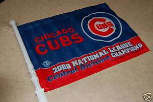 Chicago Cubs 2008 NL Central Champions Car Flag MLB New  