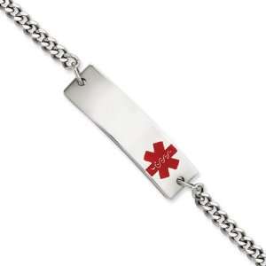  Stainless Steel Medical Alert 8.75in Bracelet Jewelry