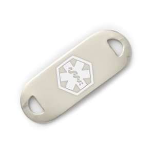  White Emblem Stainless Steel Medical Alert Identification 