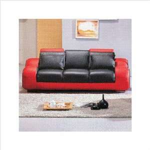  Bundle 28 Hematite Leather Sofa in Black / Red