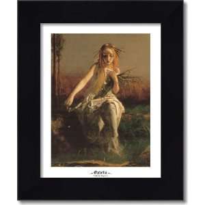 Ophelia (Detail) Edward Robert Hughes w/ 2 in Black wood frame   14 
