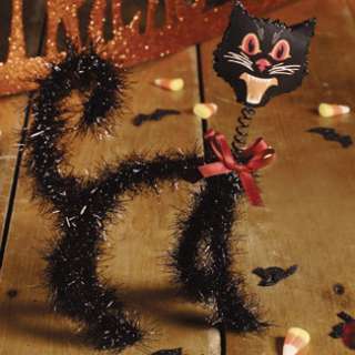 BETHANY LOWE Halloween Decor SPOOKED KITTY Black Cat Retro Decoration 