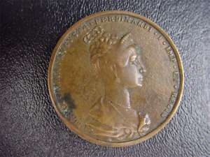 Real 1836 Prague King Queen Coronation Medal NOT REPRO  