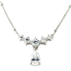   Round and Princess Cut Cubic Zirconia Royal Jewels Necklace Jewelry