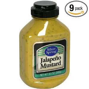 Silver Springs Mustard, Jalapeno, 9.5 Ounce Squeeze Bottles (Pack of 9 