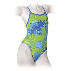  Finis Skinback Rip Tide Swimsuit   Blue/Green Womens 