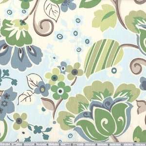  45 Wide Natural Effects Large Floral Sprays Sky Fabric 