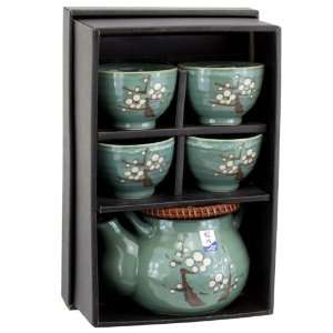 Japanese Sakura Tea Pot & Cup (Set of 5) 
