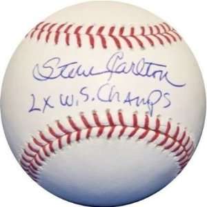  Steve Carlton Autographed Ball   with 2X WS CHAMP 